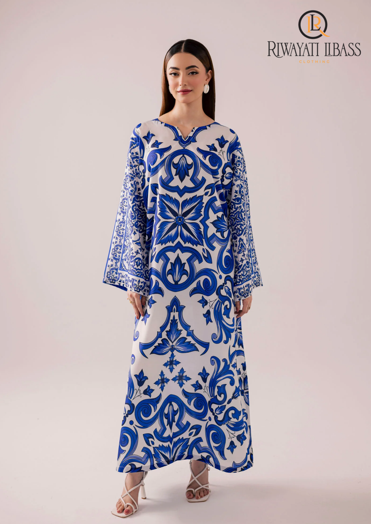 2PCs SUMMER DIGITAL PRINTED KATTAN SILK DRESS RL-1063