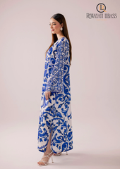 2PCs SUMMER DIGITAL PRINTED KATTAN SILK DRESS RL-1063