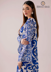 2PCs SUMMER DIGITAL PRINTED KATTAN SILK DRESS RL-1063