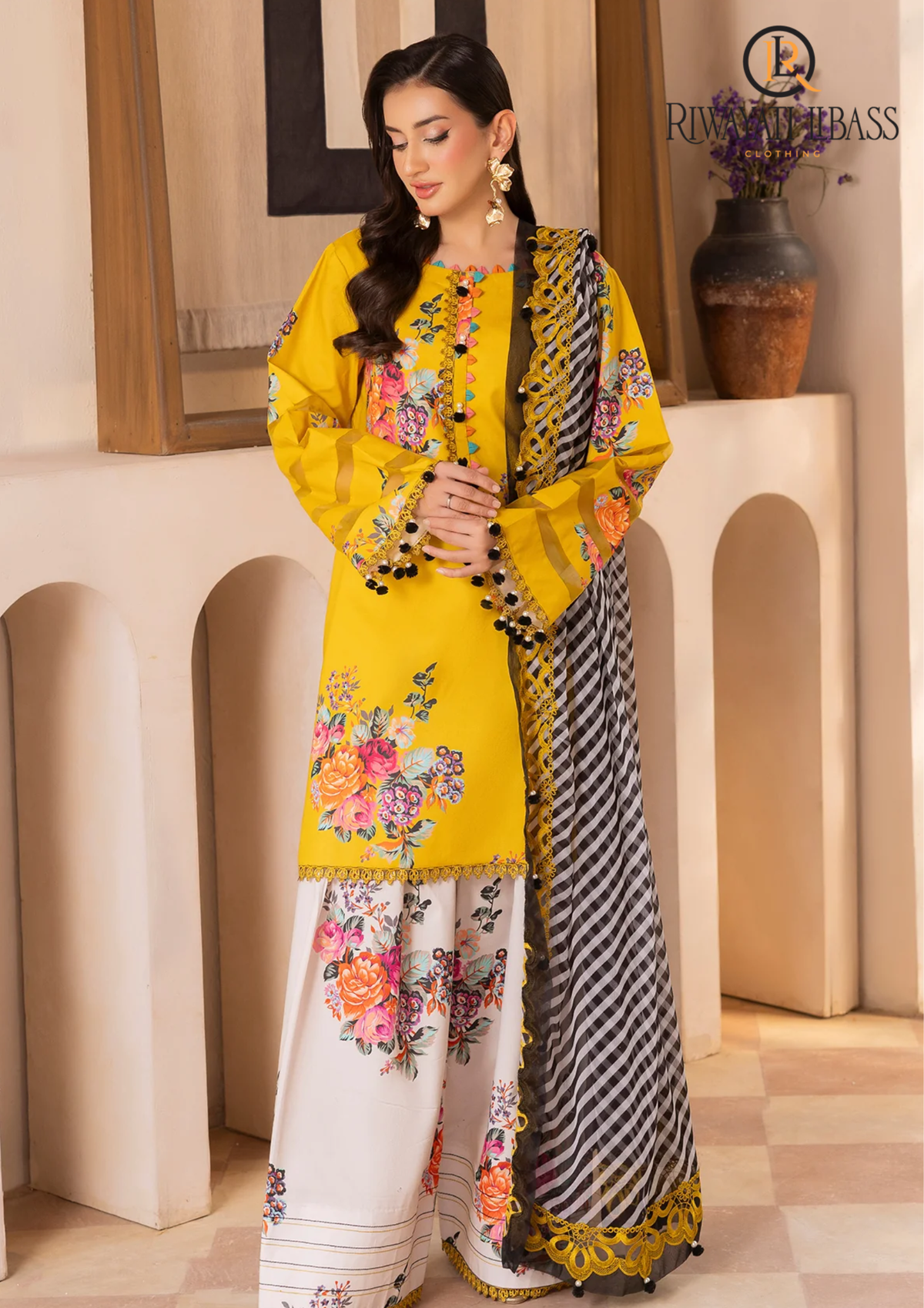 3PCs SUMMER DIGITAL PRINTED LAWN DRESS RL-1082