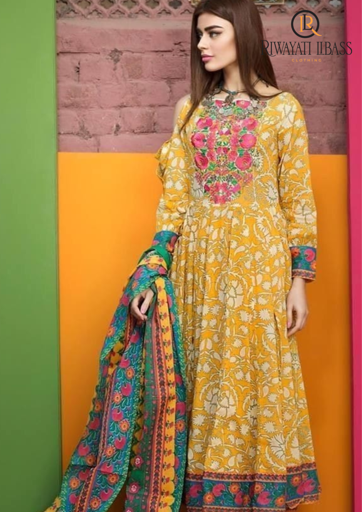 3PCs SUMMER DIGITAL PRINTED LAWN DRES RL-1084