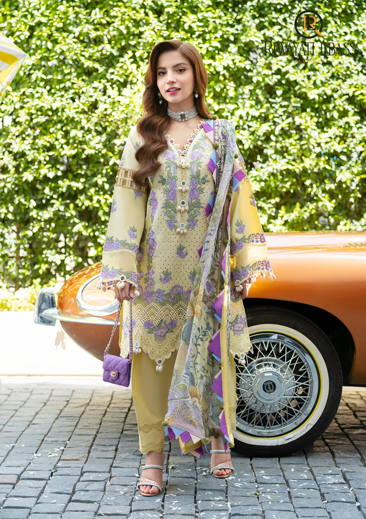 3PCs SUMMER EMBROIDERED LAWN DRESS RL-1087