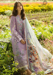 Summer Unstitched 3PCs Embroidered Lawn Dress With Digital Printed Monar Dupatta RL-318