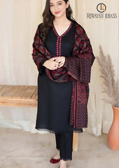 Winter Unstitched 3PCs Embroidered Dhanak Dress With Digital Printed Karandi Shawl RL-558