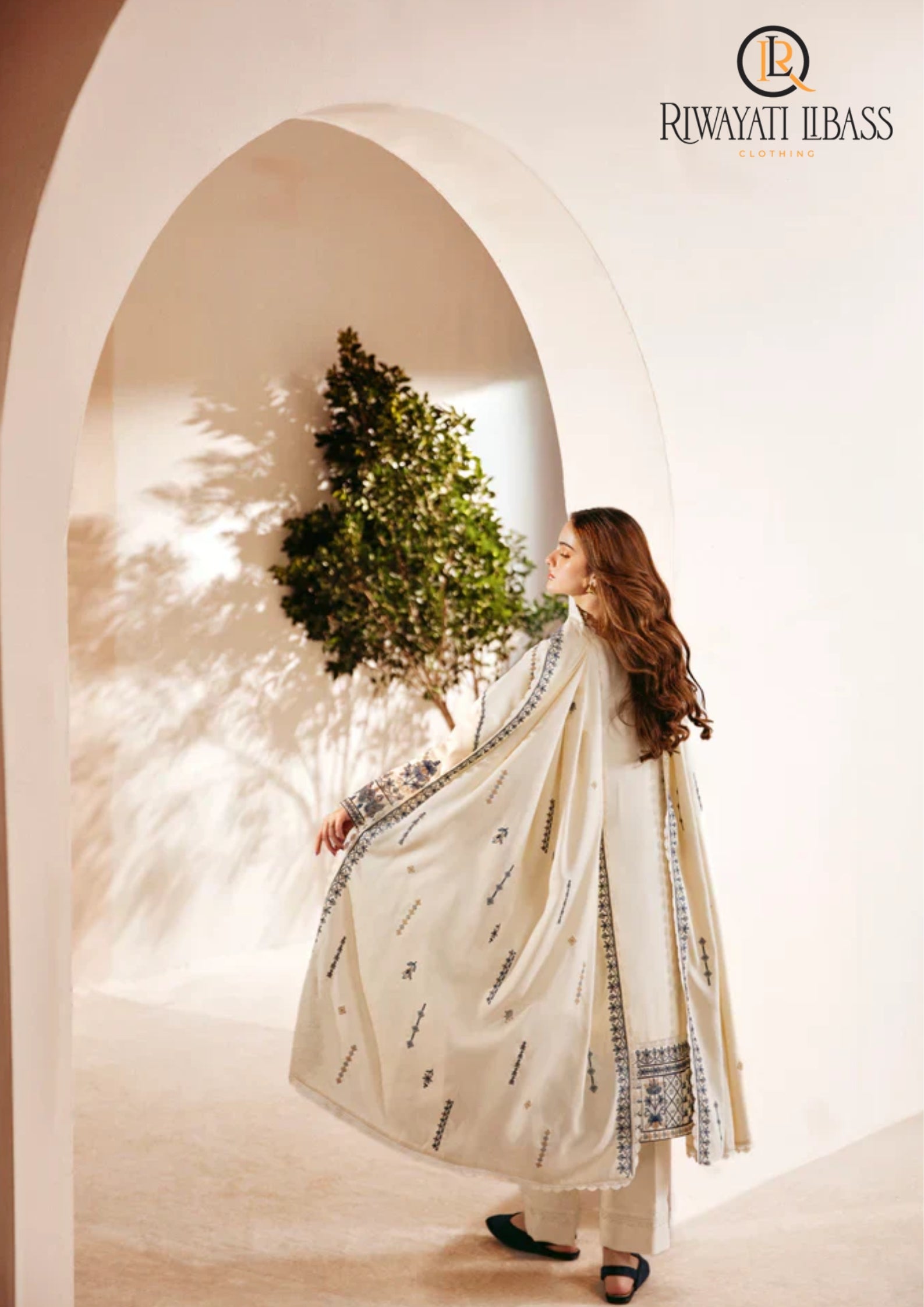 Winter Unstitched 3PCs Embroidered Dhanak Dress With Dhanak Embroidered Dhanak Shawl RL-630