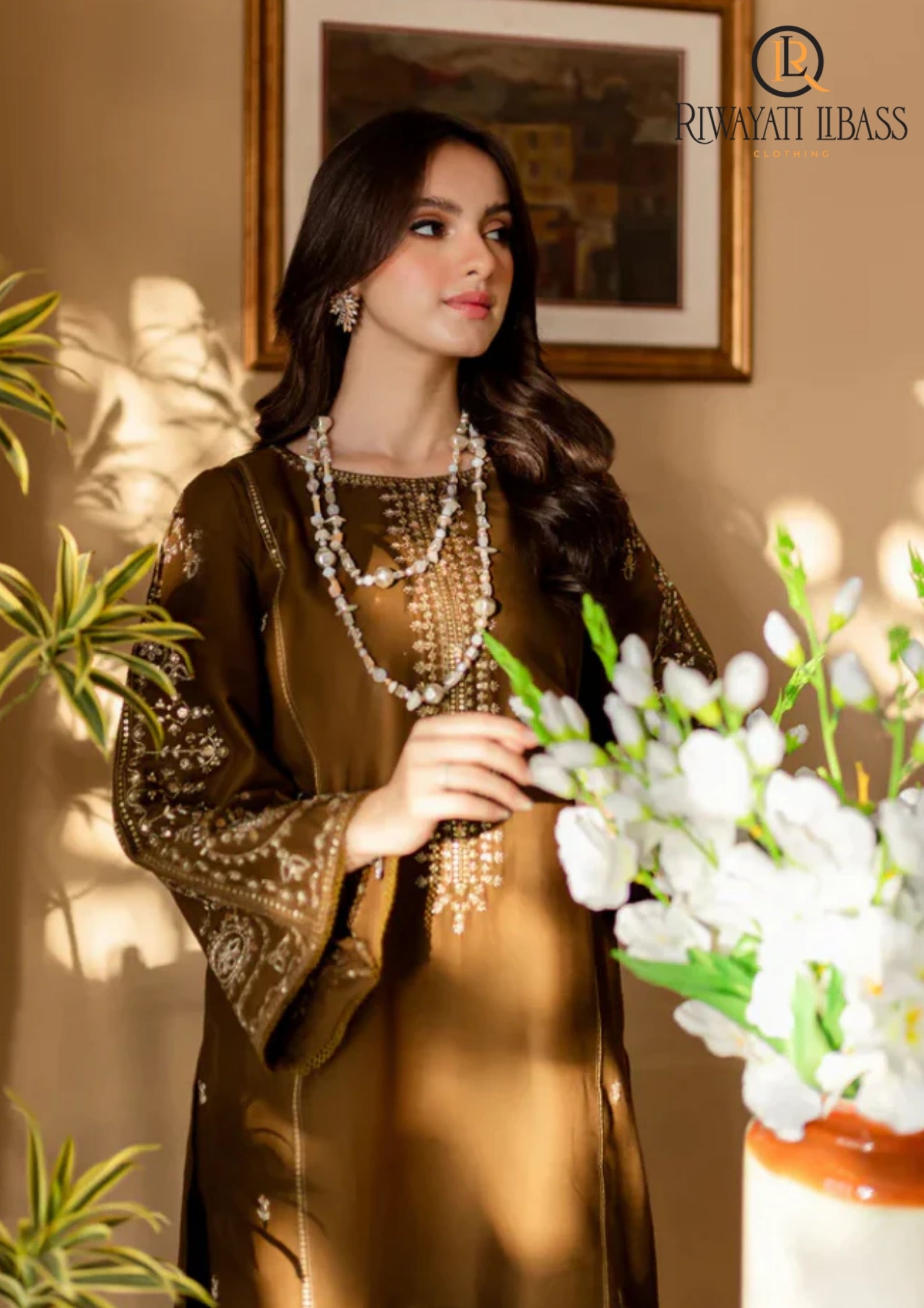 Winter Unstitched 2PCs Embroidered Dhanak Dress With Dhanak Trouser RL-638
