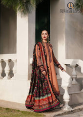 Winter Unstitched 3PCsHeavy Embroidered  Dhanak Dress With Digital Printed Karandi Shawl RL-639