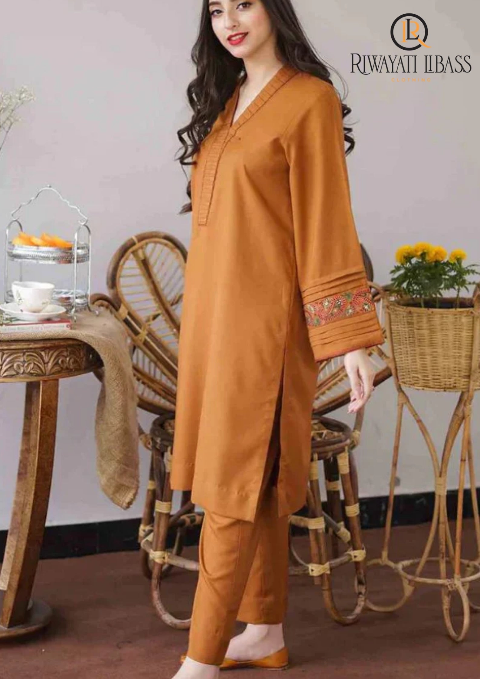 Winter Unstitched 3PCs Embroidered Dhanak Dress With Dhanak Embroidered Shawl RL-643