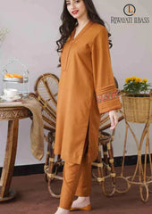 Winter Unstitched 3PCs Embroidered Dhanak Dress With Dhanak Embroidered Shawl RL-643