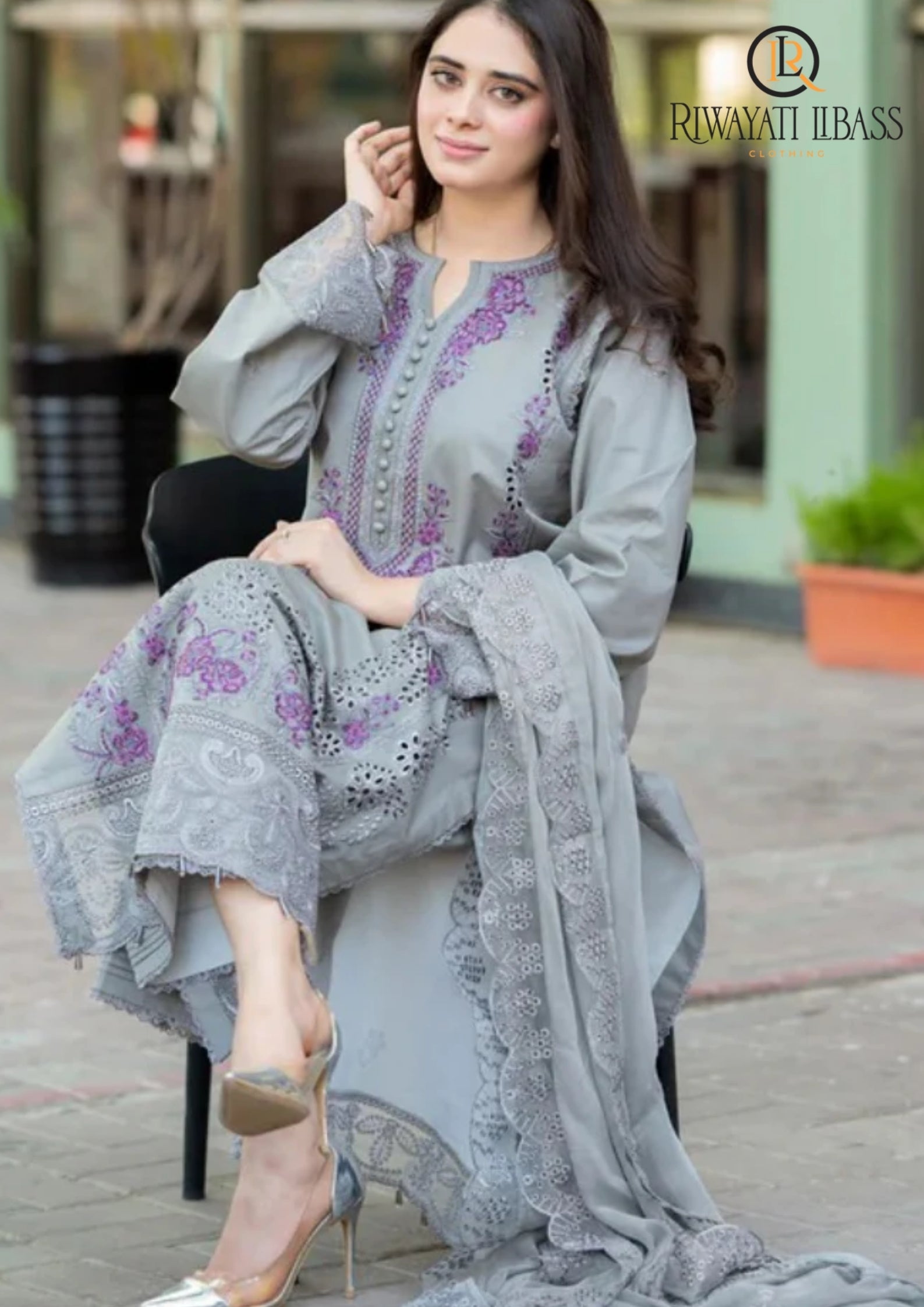 Winter Unstitched 3PCs Embroidered Dhanak Dress With Embroidered Chiffon Dupatta RL-646