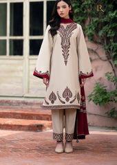 Winter Unstitched 3PCs Embroidered Dhanak Dress With Digital Printed Karandi Shawl RL-659