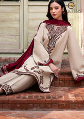 Winter Unstitched 3PCs Embroidered Dhanak Dress With Digital Printed Karandi Shawl RL-659