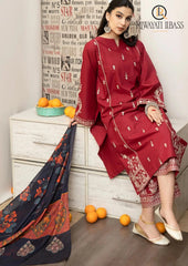 Winter Unstitched 3PCs Embroidered Dhanak Dress With Digital Printed Karandi Shawl RL-651