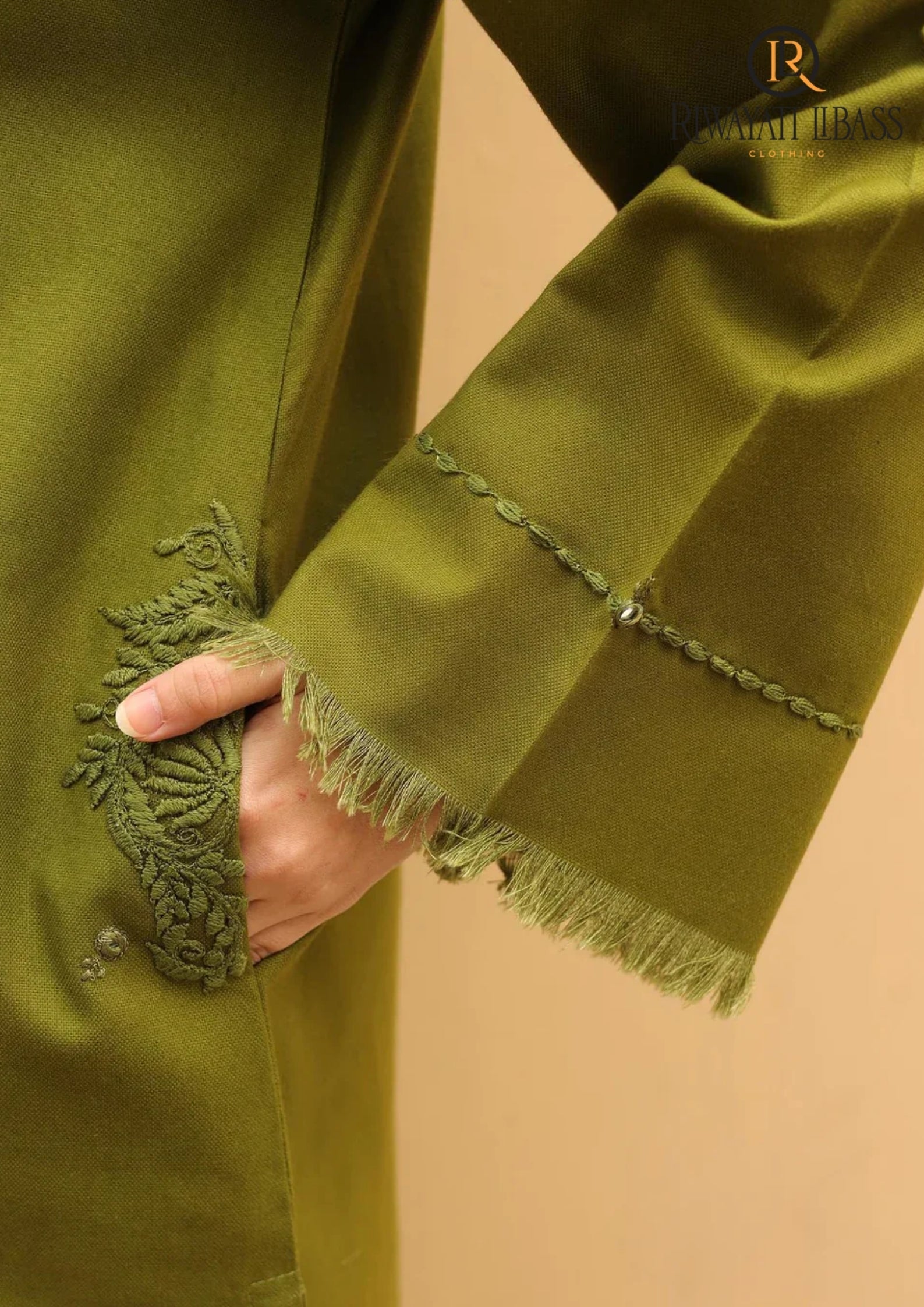Winter Unstitched 3PCs Embroidered Dhanak Dress With Embroidered Dhanak Shawl RL-653