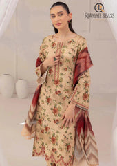 Winter Unstitched 3PCs Digital Printed Karandi Dress With Digital Printed Karandi Shawl RL-662