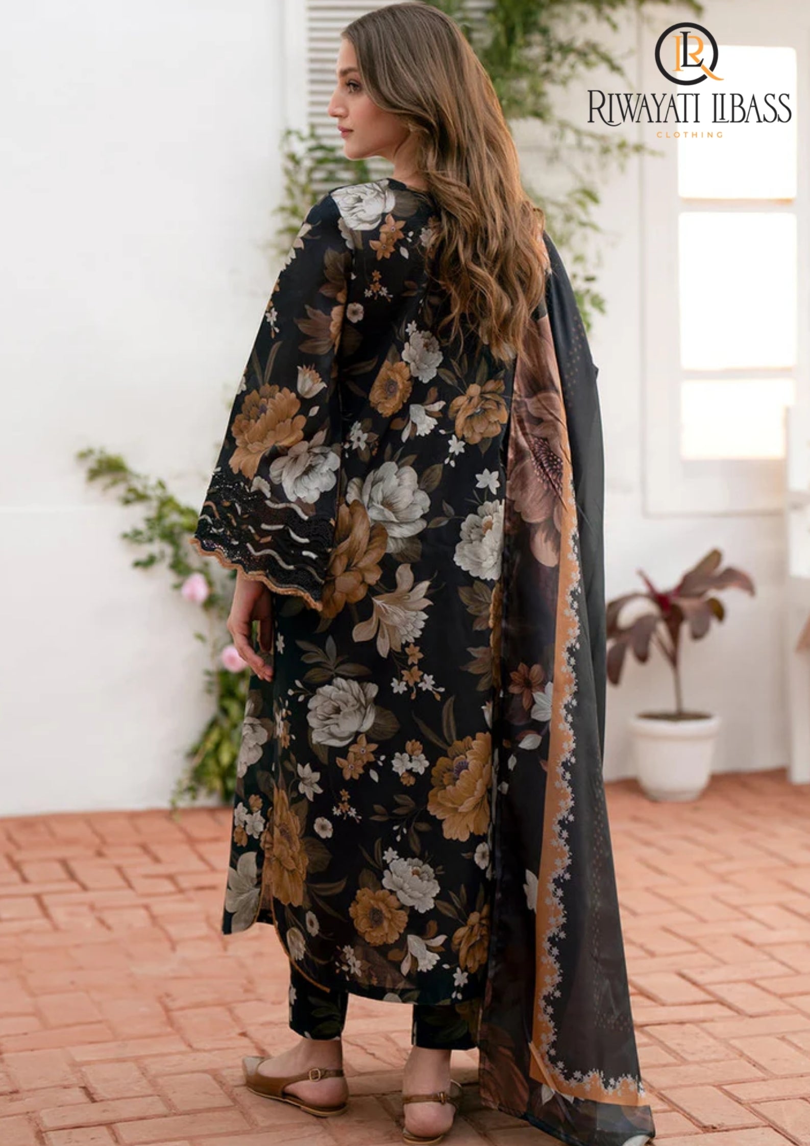 Winter Unstitched 3PCs Digital Printed Karandi Dress With Digital Printed Karandi Shawl RL-663