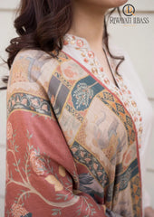Winter Unstitched 3PCs Embroidered Dhanak Dress With Digital Printed Karandi Shawl RL-677