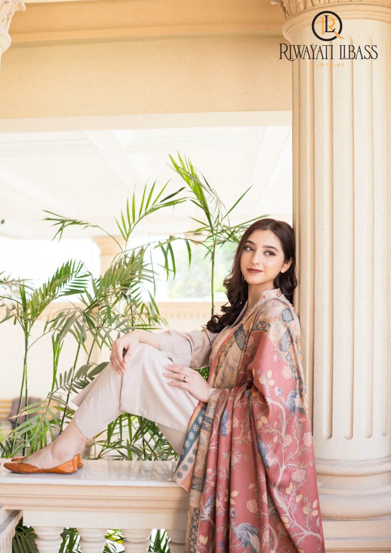 Winter Unstitched 3PCs Embroidered Dhanak Dress With Digital Printed Karandi Shawl RL-677