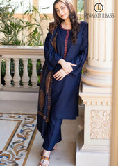 Winter Unstitched 3PCs Embroidered Dhanak Dress With Digital Printed Karandi Shawl RL-668
