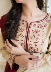 Winter Unstitched 3PCs Embroidered Dhanak Dress With Embroidered Dhanak Shawl RL-670