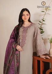 Winter Unstitched 3PCs Embroidered Dhanak Dress With Digital Printed Karandi Shawl RL-678