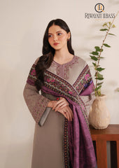 Winter Unstitched 3PCs Embroidered Dhanak Dress With Digital Printed Karandi Shawl RL-678