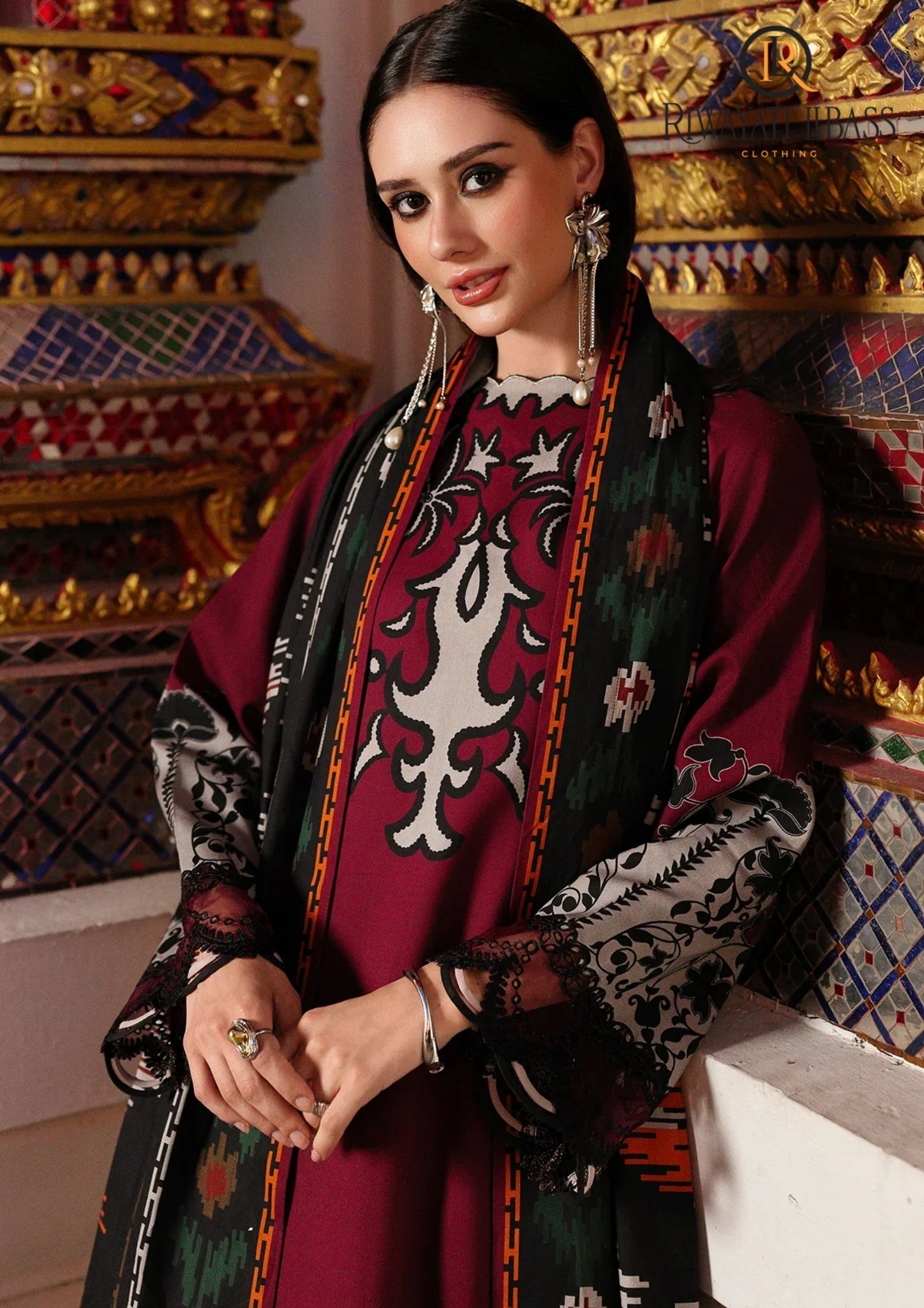 Winter Unstitched 3PCs Digital Printed Karandi Dress With Digital Printed Karandi Shawl RL-684