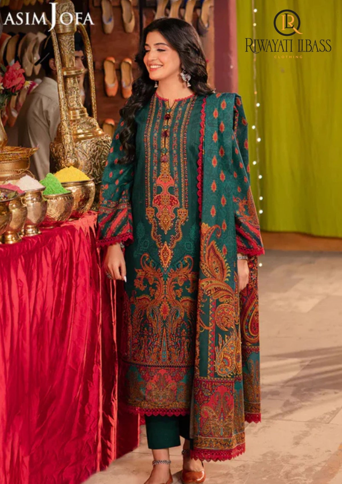 Winter Unstitched 3PCs Digital Printed Karandi Dress With Digital Printed Karandi Shawl RL-694
