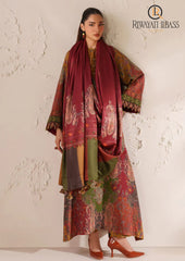 Winter Unstitched 3PCs Digital Printed Karandi Dress With Digital Printed Karandi Shawl RL-697