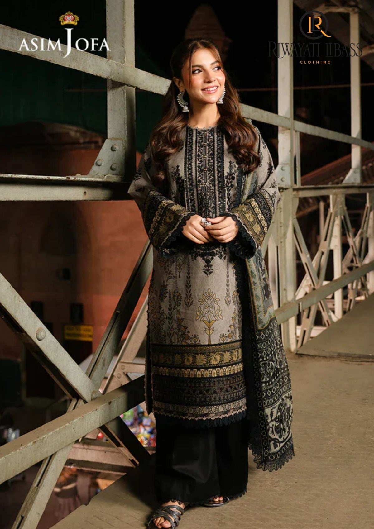 Winter Unstitched 3PCs Digital Printed Karandi Dress With Digital Printed Karandi Shawl RL-699