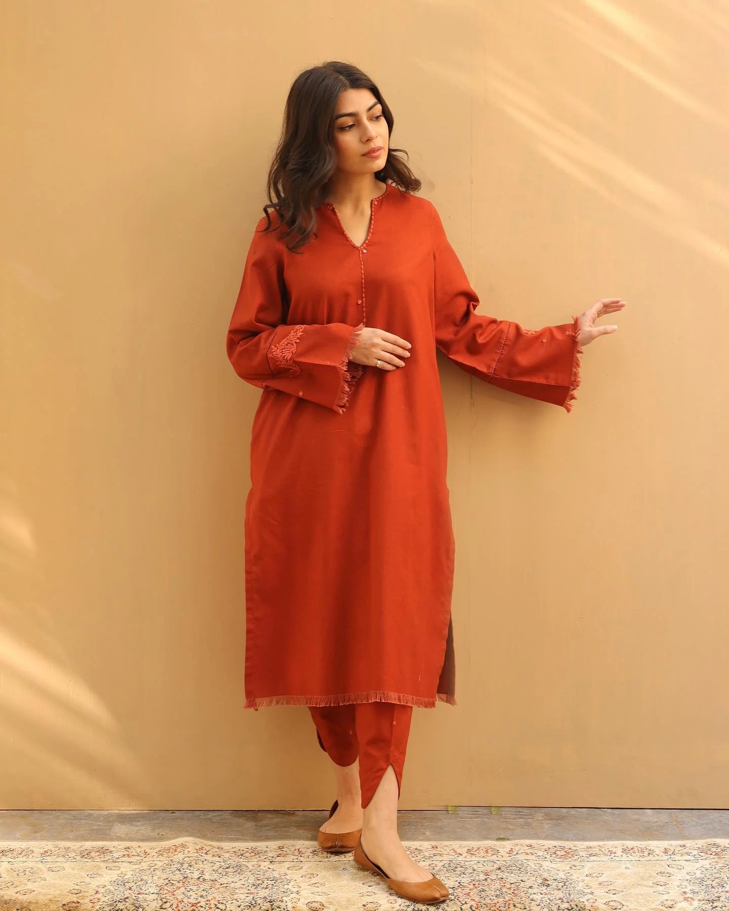 Winter Unstitched 3PCs Dhannak Embroidered Suit with Dhanak Embroidered Shawl RL-585