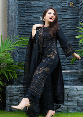 Summer Unstitched 3PC Lawn Embroidered Shirt With Chiffon Dupatta RL-104