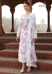 Summer Unstitched 3PC Lawn Embroidered Shirt With Chiffon Embroidered Dupatta RL-110