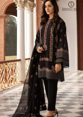 Summer Unstitched 3PC Lawn Embroidered Shirt With Chiffon Dupatta RL-111