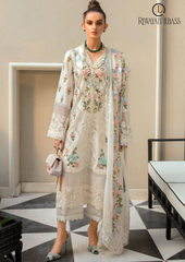 Summer Unstitched 3PC Lawn Embroidered Shirt With Chiffon Dupatta RL-117