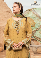 Summer Unstitched 3PC Lawn Embroidered Shirt With Organza Dupatta RL-118