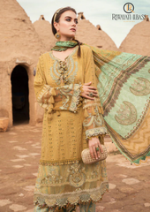 Summer Unstitched 3PC Lawn Embroidered Shirt With Organza Dupatta RL-118