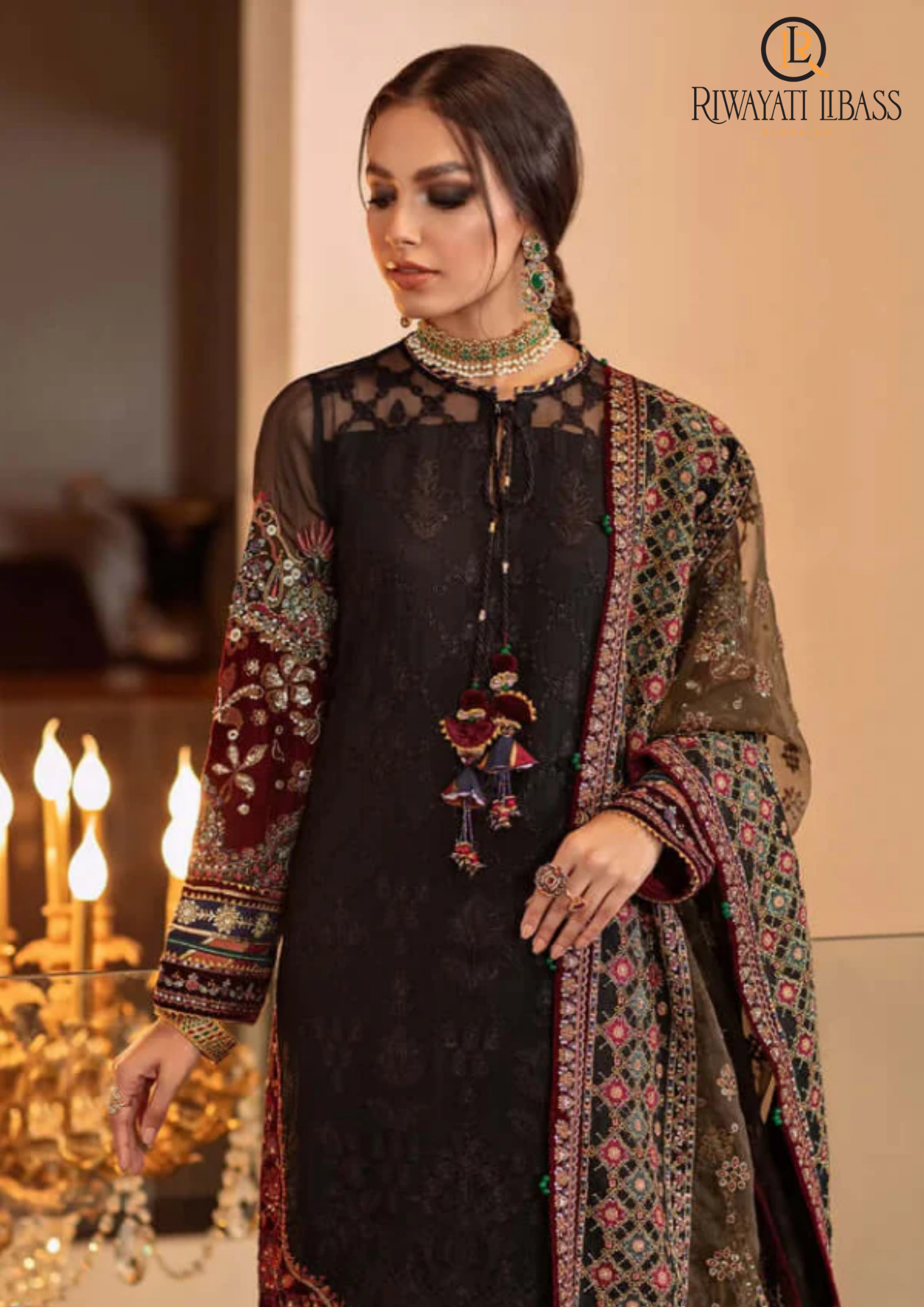 Summer Unstitched 3PC Lawn Embroidered Shirt With Organza Dupatta RL-120