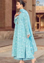 Summer Unstitched 3PC Lawn Embroidered Shirt With Chiffon Dupatta RL-124