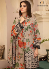 Summer Unstitched 3PC Lawn Printed Shirt With Diamond Dupatta RL-133