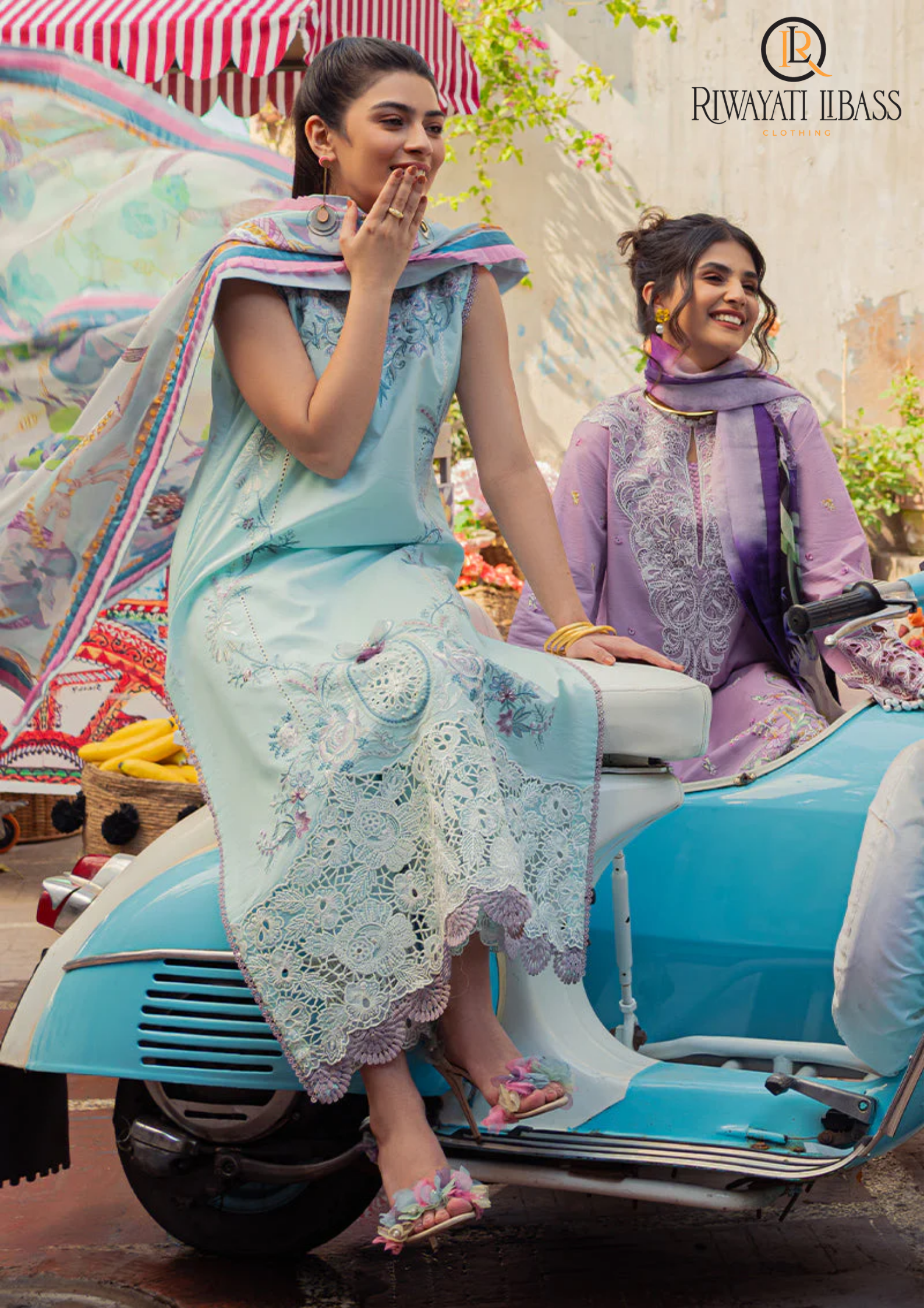 Summer Unstitched 3PC Lawn Embroidered Shirt With Silk Dupatta RL-135