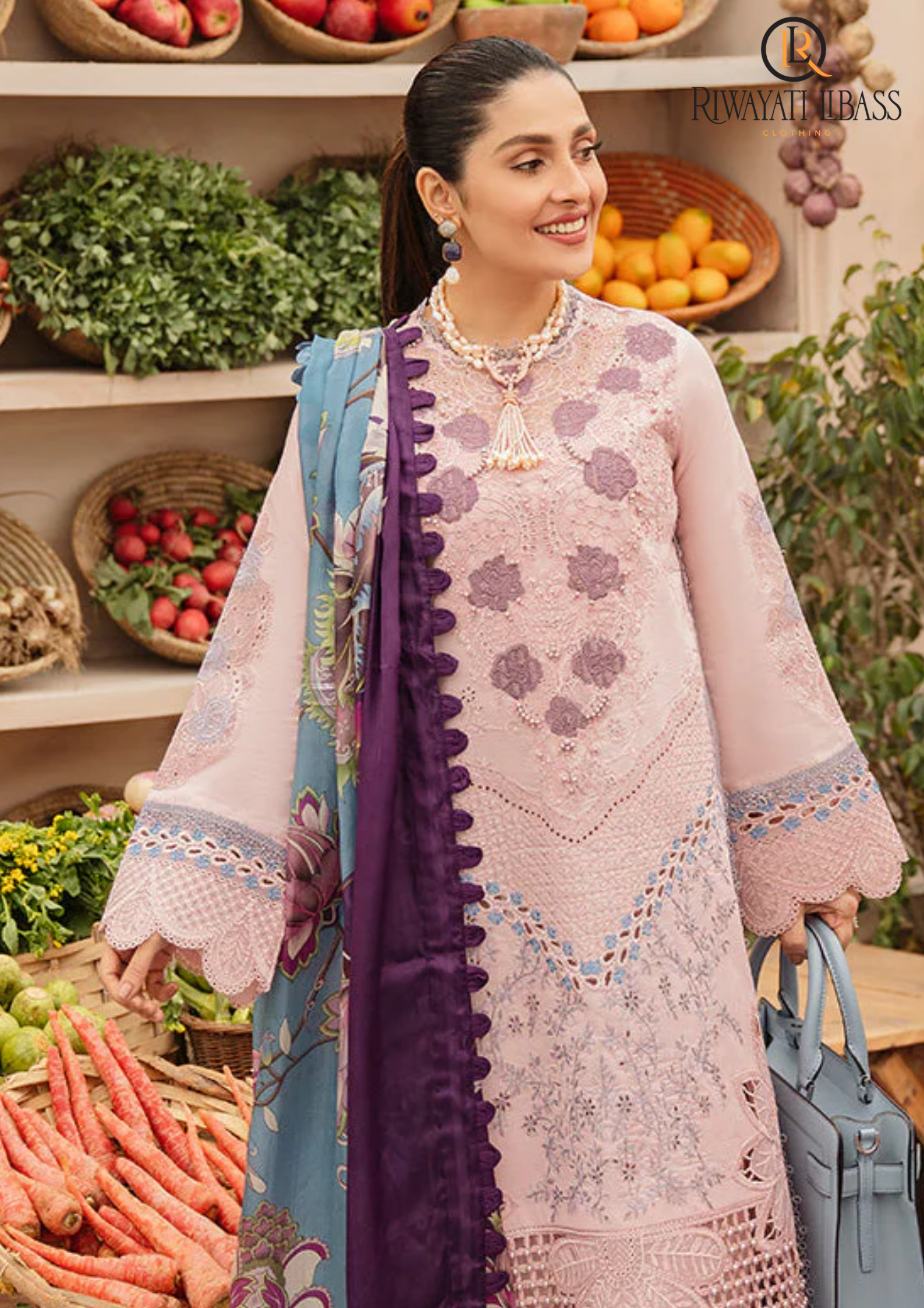 Summer Unstitched 3PC Lawn Embroidered Shirt With Silk Dupatta RL-137