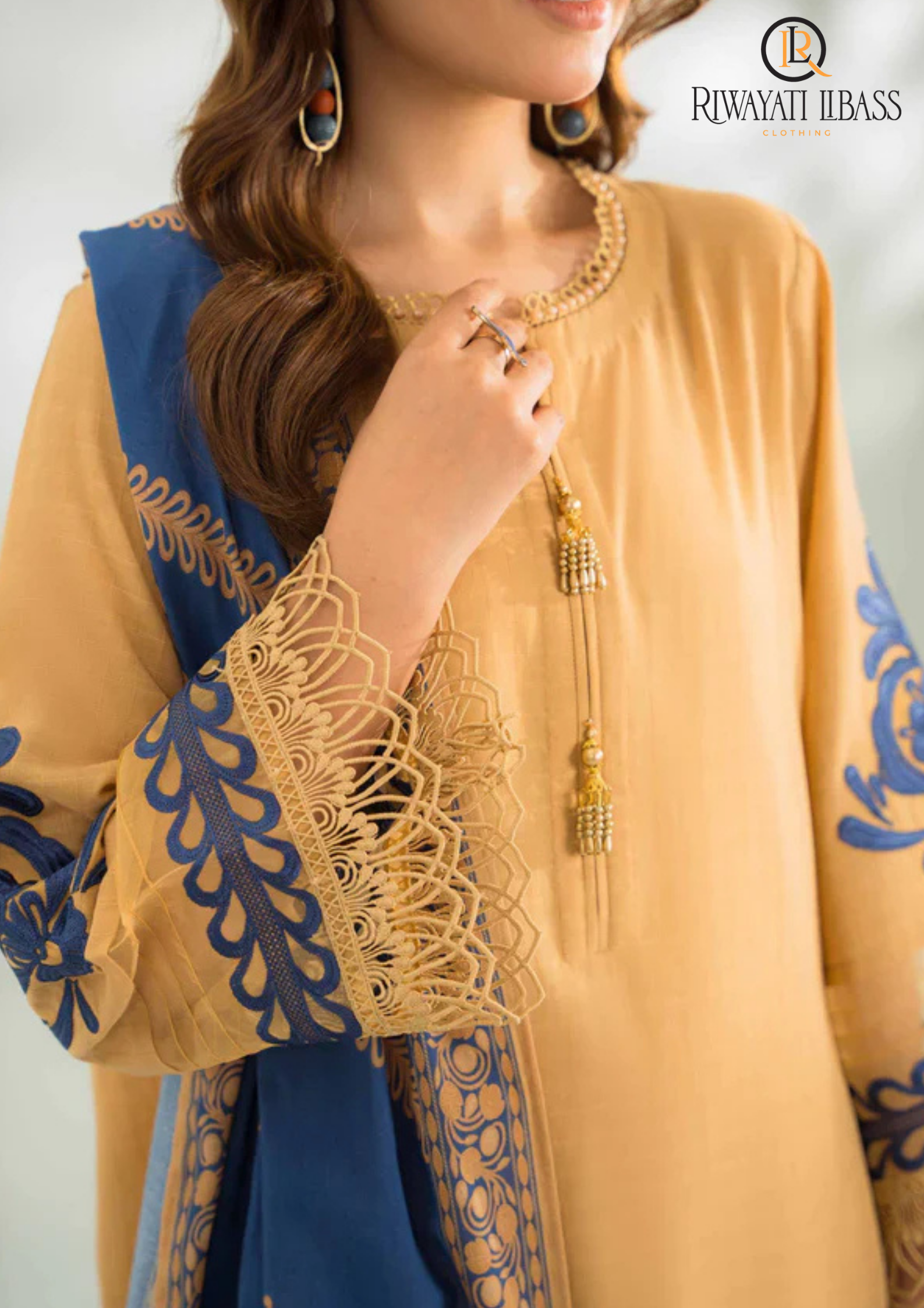 Summer Unstitched 3PC Lawn Embroidered Shirt With Chiffon Dupatta RL-142