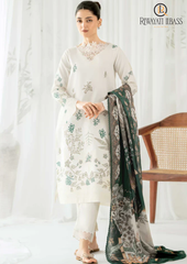 Summer Unstitched 3PC Lawn Embroidered Shirt With Silk Dupatta RL-148