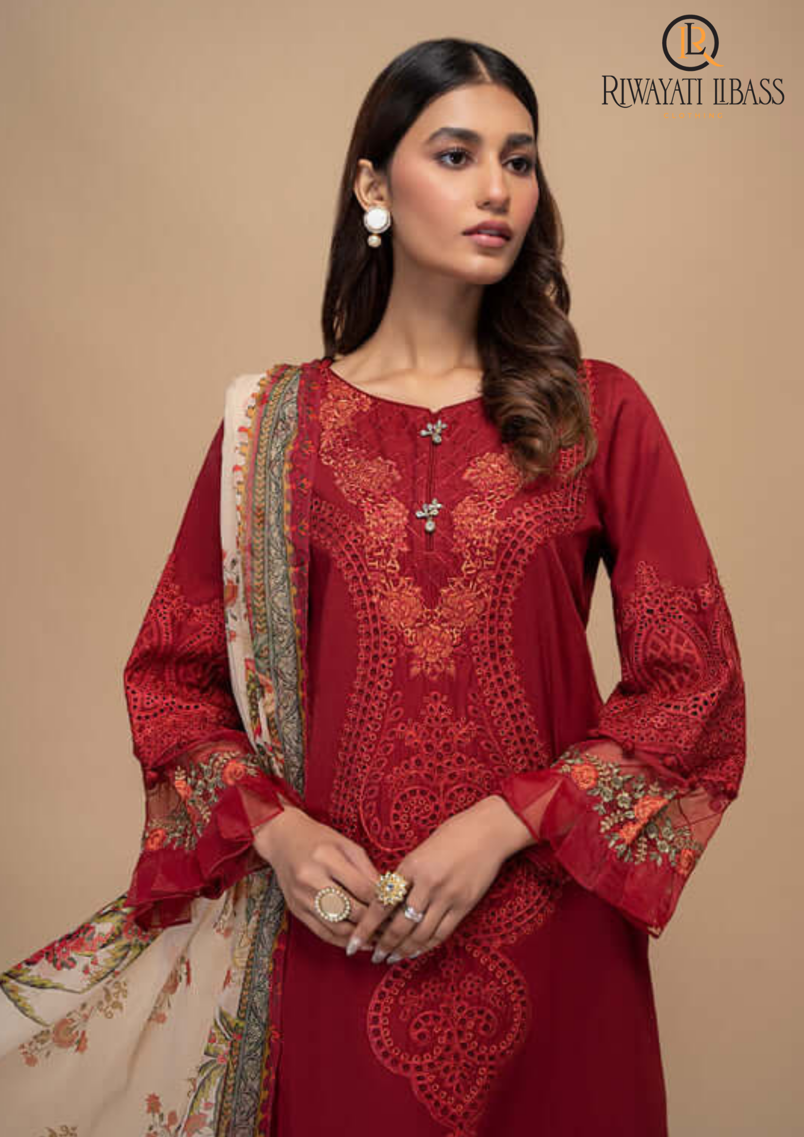 Summer Unstitched 3PC Lawn Embroidered Shirt With Monar Dupatta RL-149