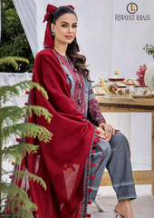 Summer Unstitched 3PC Lawn Embroidered Shirt With Chiffon Dupatta RL-153