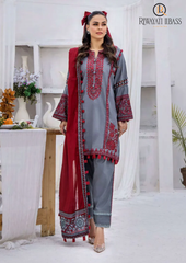 Summer Unstitched 3PC Lawn Embroidered Shirt With Chiffon Dupatta RL-153