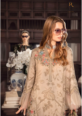 Summer Unstitched 3PC Lawn Embroidered Shirt With Silk Dupatta RL-155