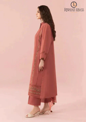 Summer Unstitched 3PC Lawn Embroidered Shirt With Silk Dupatta RL-158