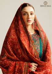 Summer Unstitched 3PCs Embroidered Lawn Dress With Heavy Embroidered Monar Dupatta RL-249